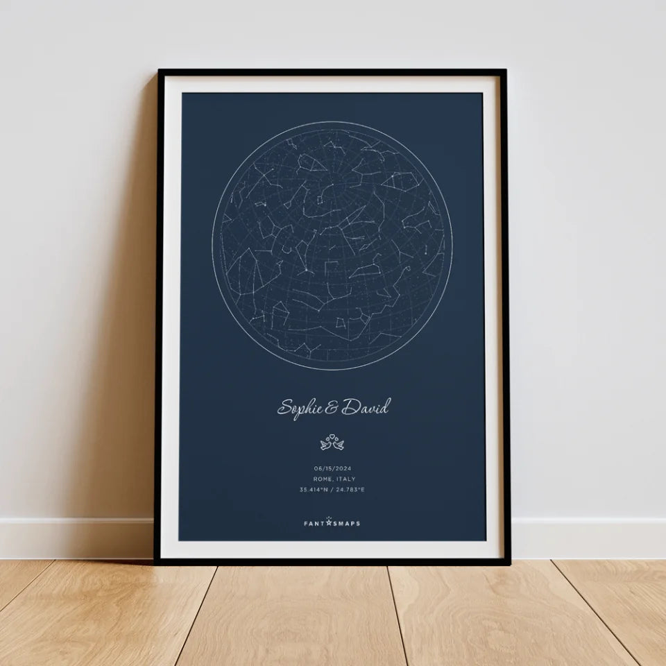 Star Map Special Framed Poster - fantasmaps.com